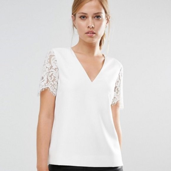 Ted Baker Tops - Ted Baker Jessin Lace Sleeve Top
